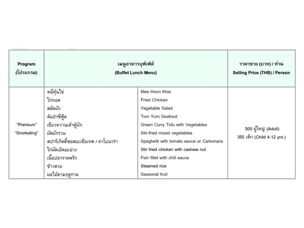 Pic - Buffet Menu - Banana Beach - Best Phuket Travel